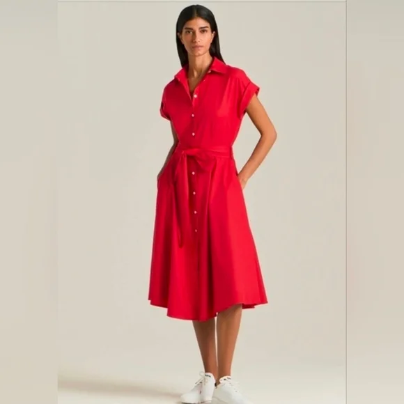 BNWT Red Linen Shirt Dress - Picture 11 of 12